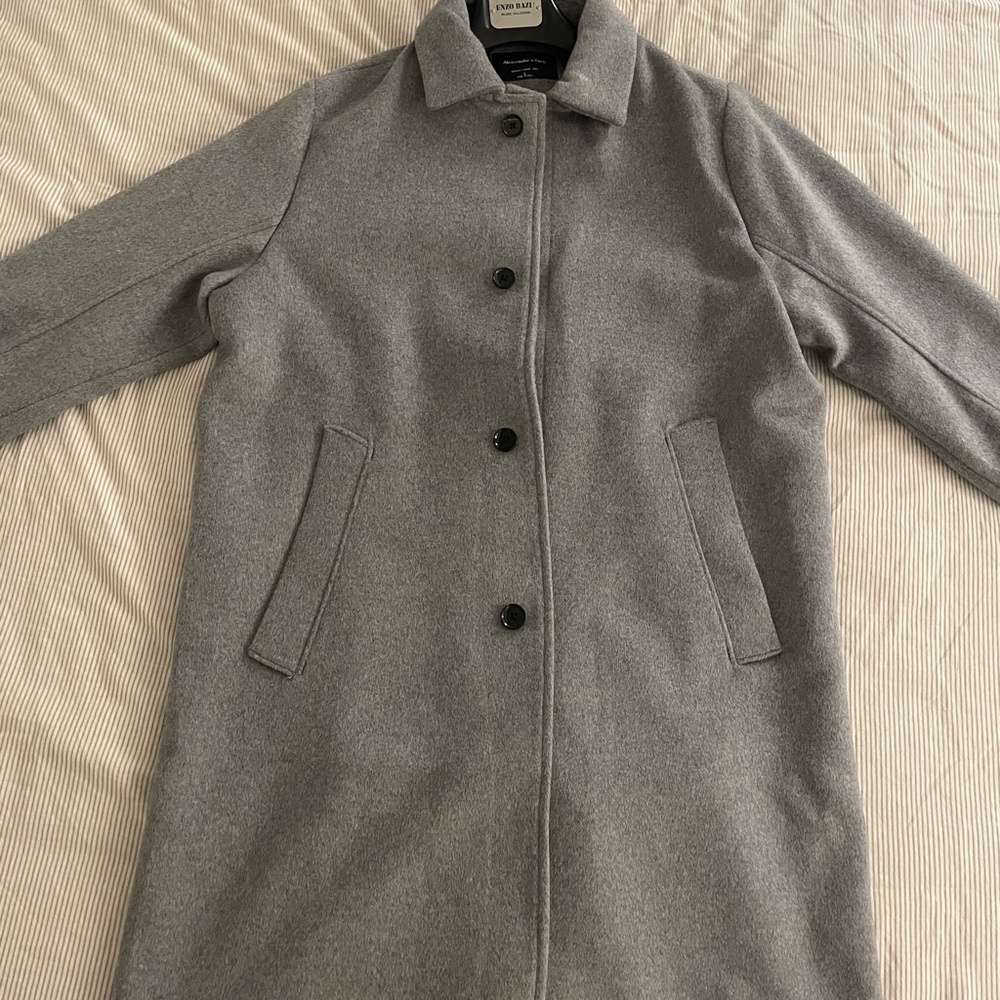 Abercrombie Gray Wool Coat Men